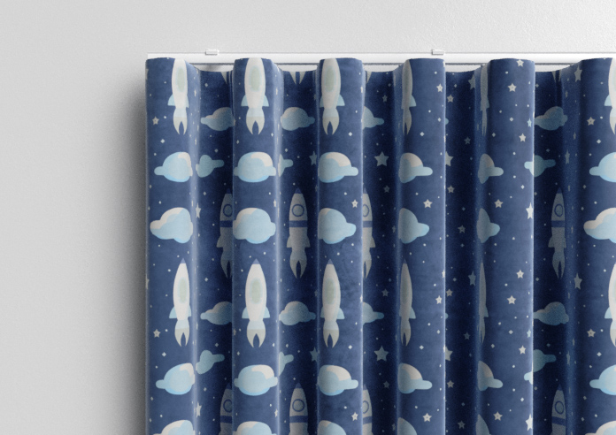 Blast Off, Celestial Blue - Made to Measure Curtains - Image 13